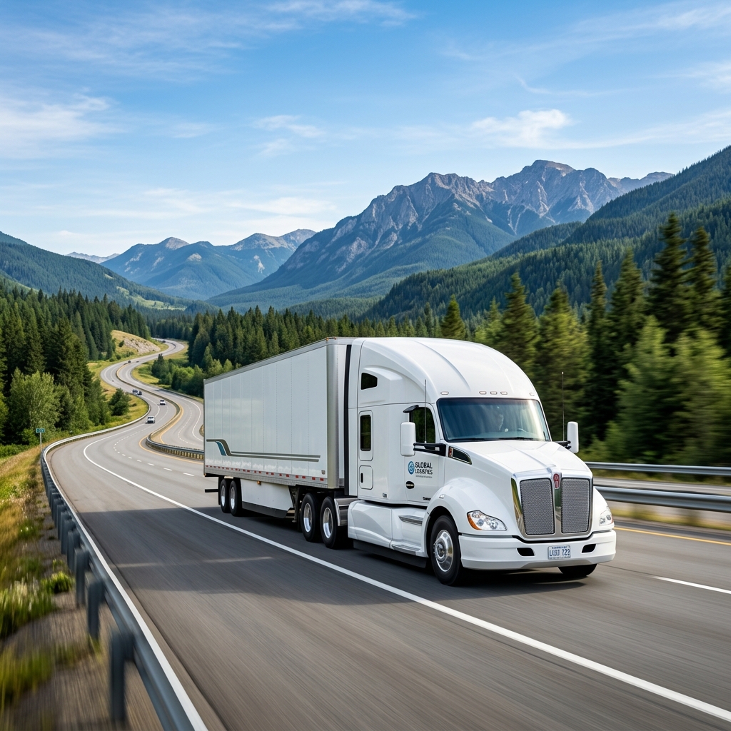 Commercial Fleet Truck on Highway